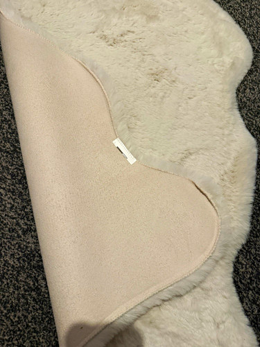 Cream soft faux fur - cream, rug