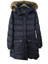 Barbour Quilted FibreDown Parka Women’s Navy Jacket UK 10. Excellent condition 