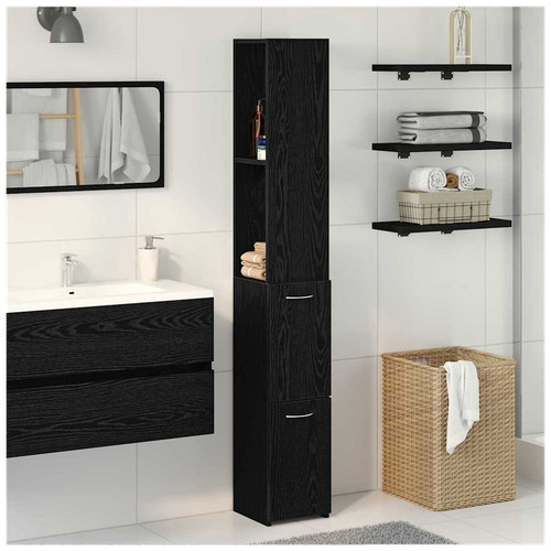 Bathroom cabinet black oak - bathroom,