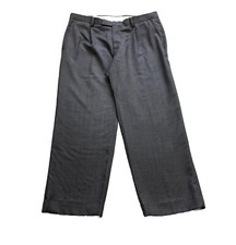 M&S Sartorial Mens Trousers Size 34S Dark Grey Check Wool Cashmere W34 L27 Inch