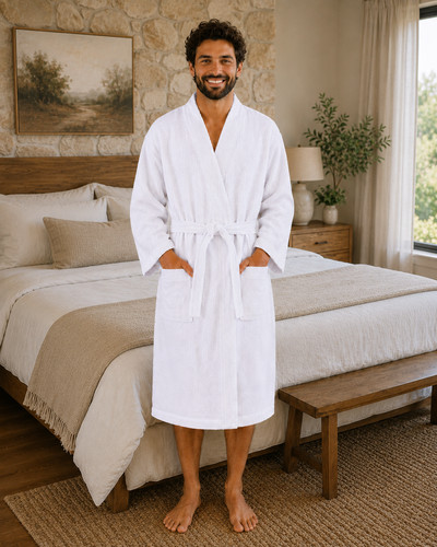 Mens spa robe waffle cotton - mens,