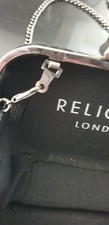 Religion Black Ladies Bag With Chain And Flowers Knuckle Duster Carry Handle