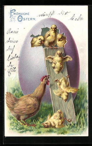 Hen and easter chicks - ak,