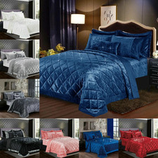 Velvet Quilted Bedspread Set 3