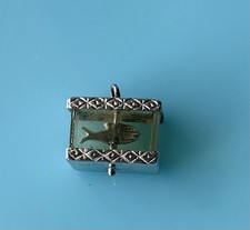 Vintage Sterling Silver Aquarium Swimming Fish Tank Pendant Bracelet Charm