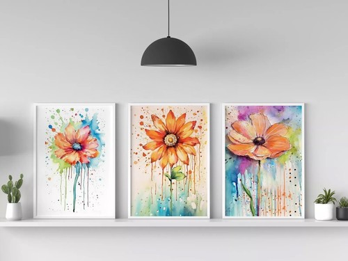 Set vibrant watercolor - 3,