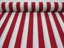 RED & White Striped Fabric Sofia Stripes Curtain Upholstery Material 140cm wide