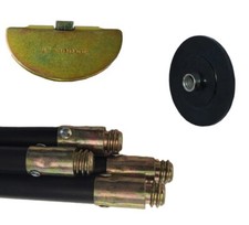 Equip247uk 4 x Drain Rods 100mm Drop Scraper & Plunger Gutter Pipework Cleaning