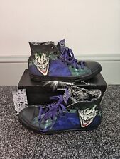 DC Comics Joker Converse All Star High Tops Size UK 9 with Box Mint Unworn 