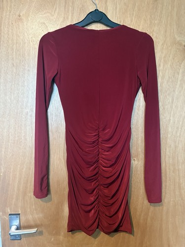 Plt red backless ruched mini - plt,