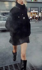 ZARA JEWELLED FAUX FUR COAT ZW