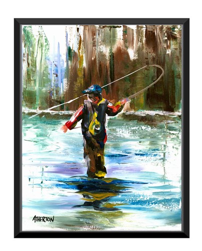 11x14 original fly fishing - fly,