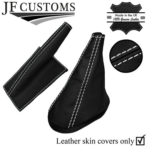 White stitch leather gear - white,