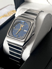 Seiko 5 Automatic 6349 6020 Blue Square TV 35MM Dial Day Date Vintage Watch