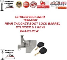 BOOT LOCK FOR CITROEN BERLINGO 96-07 REAR TAILGATE DOOR BARREL CYLINDER & 2 KEYS