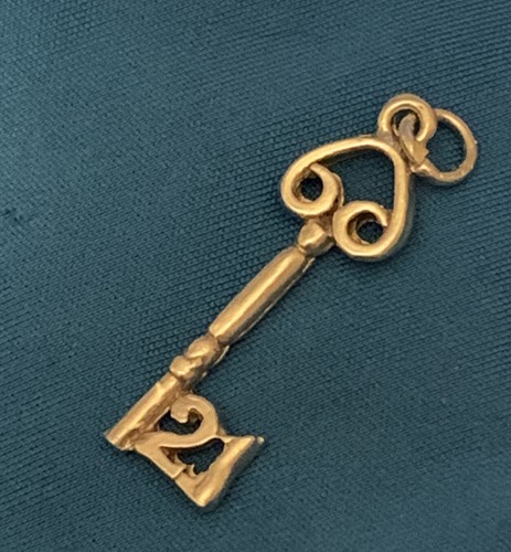 Silver large 21st birthday key - silver,