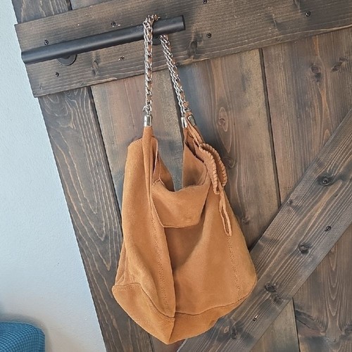 Zara suede leather hobo bag - suede,