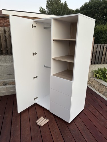 Free standing wardrobe - standing, white