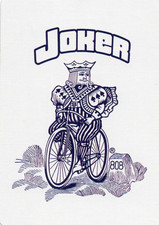 RARE MODERN "Bicycle - Purple Rider CHECK BLOCK WORDING" JOKER Play Card #54