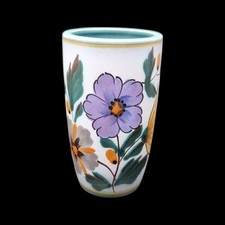 Vintage Gouda Pottery Vase Hand Painted Ceramic Vase Signed