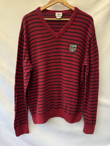Lacoste mens red black striped - lacoste,