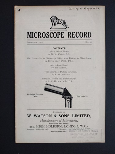 Watson microscope record - watson's,