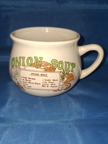 Vintage 1970s onion soup bowl - soup,