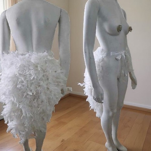 Long feather bustle - feather, skirt
