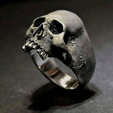 Retro Skull Head Rings Steam
