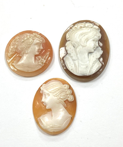 Lot vintage real cameo - 3x,