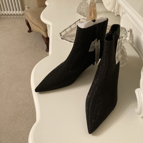 Black sparkly ankle boots - m&s,
