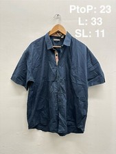 BURBERRY LONDON NAVY BLUE PLAIN NOVA CHECK NECK LINE AUTHENTIC MEN XXXL