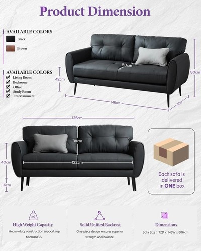 Seater leather sofa loveseat - sofa,