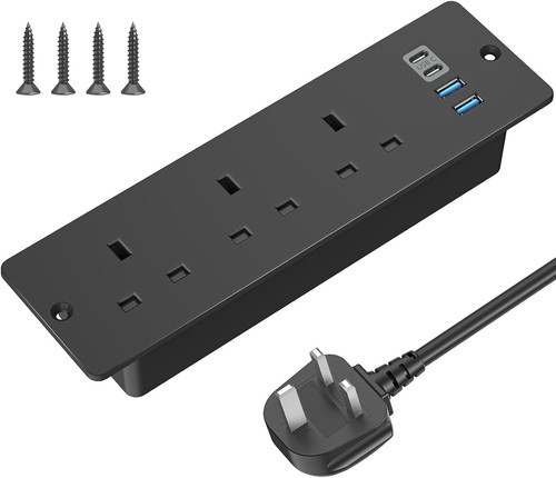 Recessed power socket with - recessed, usb