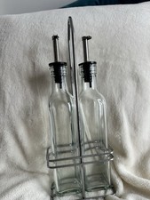 Oil and Vinegar Set Condiment Canisters Pots Multiuse Salad Dressing Bottles