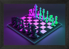 game chess sport neon Framed