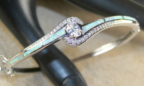 Silver elegant fire - silver, opal
