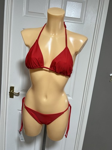 Sexy red thong bikini - red,