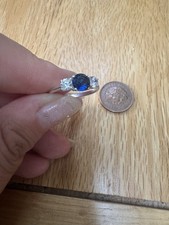 Sapphire Centred Beautiful Sterling Silver Ring