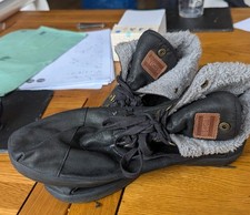 TOMS Mens Highland Boots Botas Sherpa Canvas Grey Size UK 13