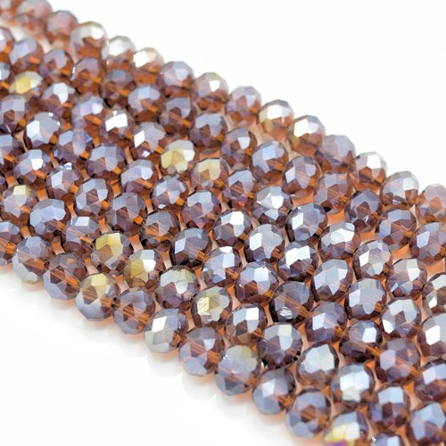 Faceted rondelle crystal glass - rondelle,