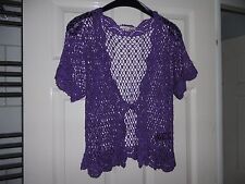 Ladies purple lacy/crochet bolero/shrug/short caridgan size M new without tag 