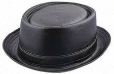Leather Look Hat Trilby Pork