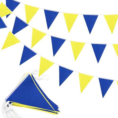Blue yellow bunting 20m 52pcs - blue,