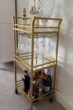 Gold Drinks Trolley 3-Tier