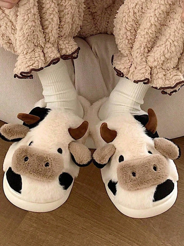 Women warm plush cow - warm,