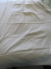 Vintage white cream linen - white,