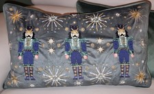 Marks & Spencer Velvet Nutcracker Embellished Bolster Cushion RRP £25. (x2)