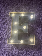 LED Light Up Alphabet Letters Warm White, Plastic Numbers (LETTER “E” ONLY)