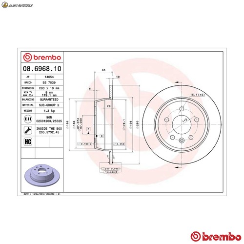 Brake discs 6968 10 - 2x,
